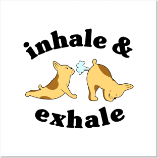 Funny French Bulldog Fart Gift Frenchie Yoga Mom Posters and Art